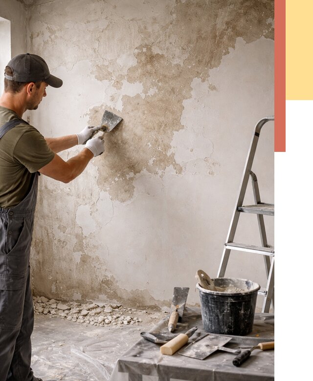 Снятие старой шпаклевки в Шуе от 1902 руб. — быстро и недорого | ОТДЕЛОЧНИК-Шуя