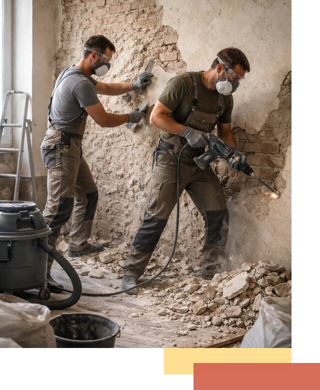 Демонтаж штукатурки со стен в Шуе быстро и аккуратно