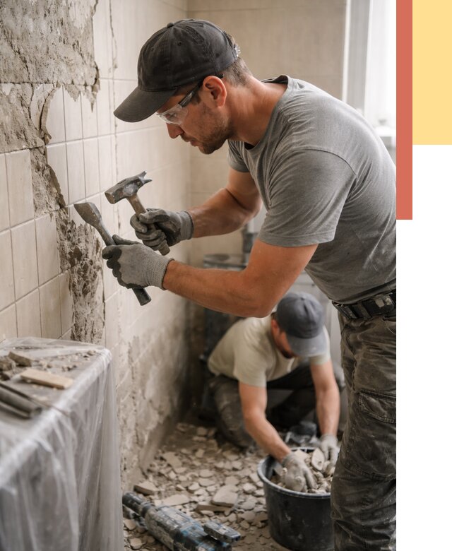 Демонтаж плитки со стен в Шуе от 874 руб. — быстро и недорого | ОТДЕЛОЧНИК-Шуя