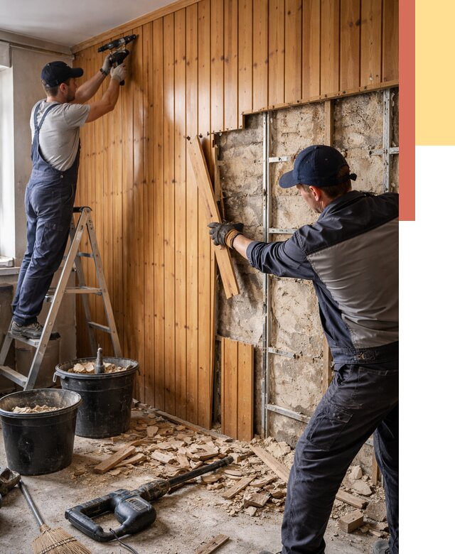 Демонтаж вагонки со стен в Шуе от 1491 руб. — снятие, удаление, срочно | ОТДЕЛОЧНИК-Шуя