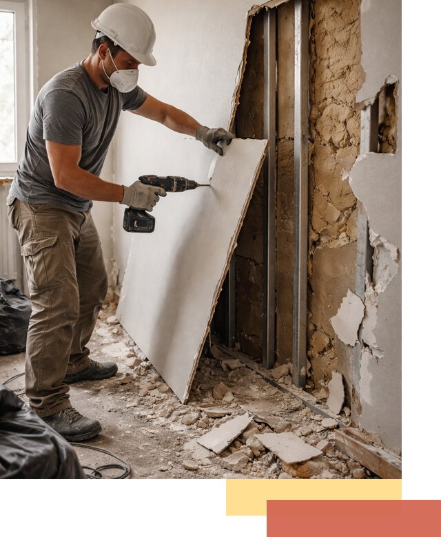 Демонтаж гипсокартона со стен в Шуе качественно и быстро