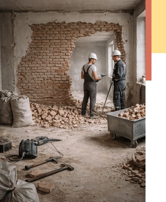 Демонтаж кирпичных стен в Шуе от 4318 руб. — быстро, недорого, под ключ | ОТДЕЛОЧНИК-Шуя