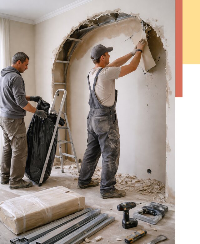 Демонтаж арки из гипсокартона в Шуе от 3598 руб. — услуги под ключ | ОТДЕЛОЧНИК-Шуя