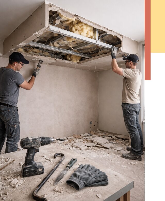 Демонтаж короба из гипсокартона в Шуе от 1563 руб. — быстро и недорого | ОТДЕЛОЧНИК-Шуя