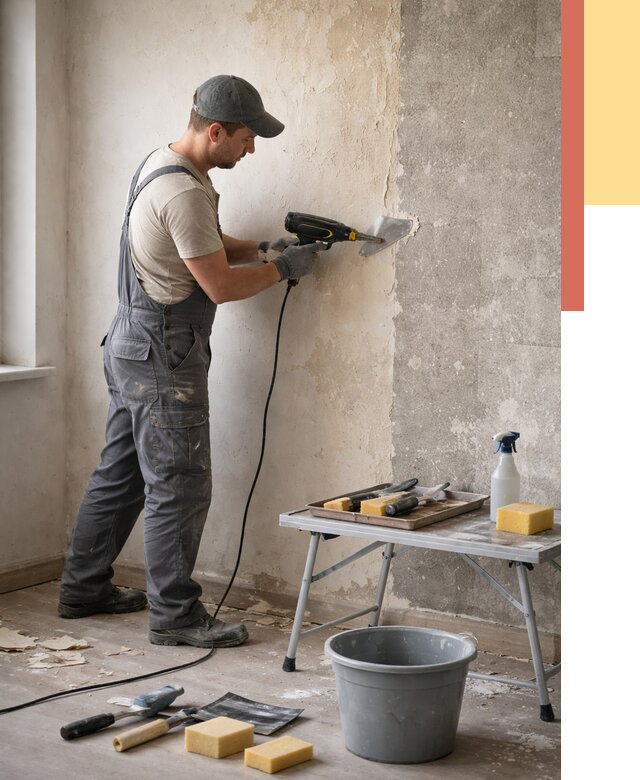 Очистка стен от клея в Шуе от 1902 руб. — снятие и удаление клея со стен | ОТДЕЛОЧНИК-Шуя