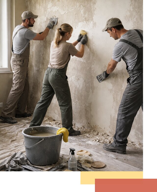 Очистка стен от клея и грунтовки в Шуе качественно и быстро