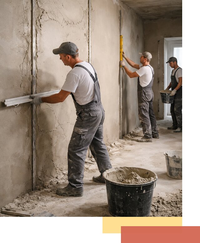 Штукатурка стен по маякам в Шуе — точная и ровная поверхность