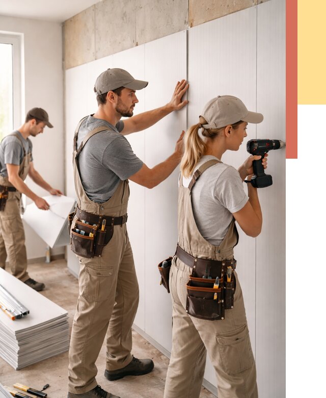 Монтаж ПВХ панелей на стены в Шуе от 463 руб/м2 — быстро и недорого | ОТДЕЛОЧНИК-Шуя