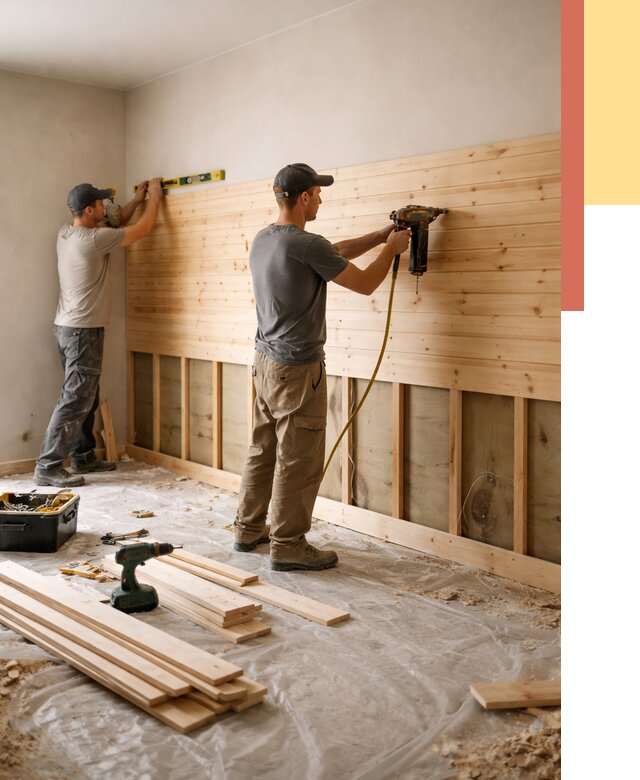 Монтаж деревянной вагонки на стены в Шуе от 7710 руб. | Услуги монтажа вагонки | ОТДЕЛОЧНИК-Шуя