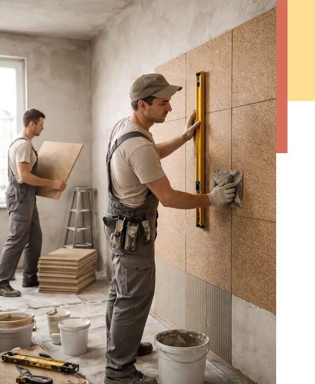 Монтаж пробковых панелей на стены в Шуе от 3598 руб. — ОТДЕЛОЧНИК-Шуя