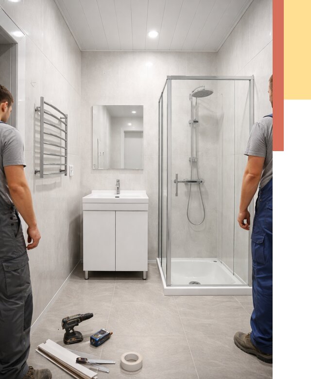 Отделка ванной комнаты панелями ПВХ в Шуе от 4626 руб. за м2 | ОТДЕЛОЧНИК-Шуя