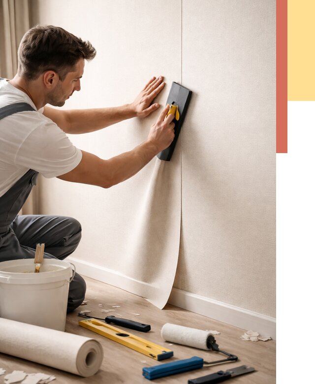 Поклейка виниловых обоев в Шуе от 4626 руб. | Быстро и недорого — ОТДЕЛОЧНИК-Шуя