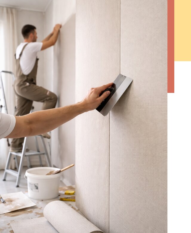 Поклейка текстильных обоев в Шуе от 4626 руб. под ключ | ОТДЕЛОЧНИК-Шуя