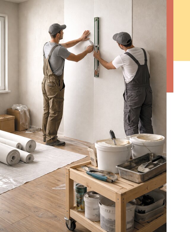 Поклейка стеклообоев в Шуе от 6682 руб. за м2 — быстро и недорого | ОТДЕЛОЧНИК-Шуя