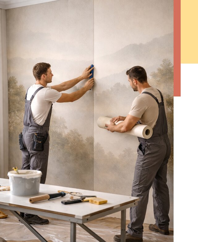 Поклейка фотообоев в Шуе от 8738 руб/м² — быстро и недорого | ОТДЕЛОЧНИК-Шуя