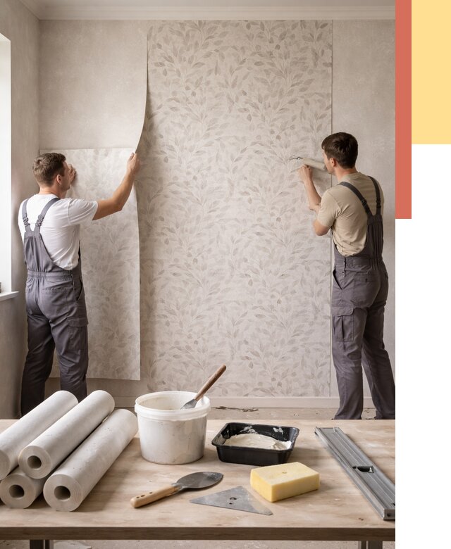 Поклейка обоев с подбором рисунка в Шуе от 3598 руб. | ОТДЕЛОЧНИК-Шуя - быстро и недорого