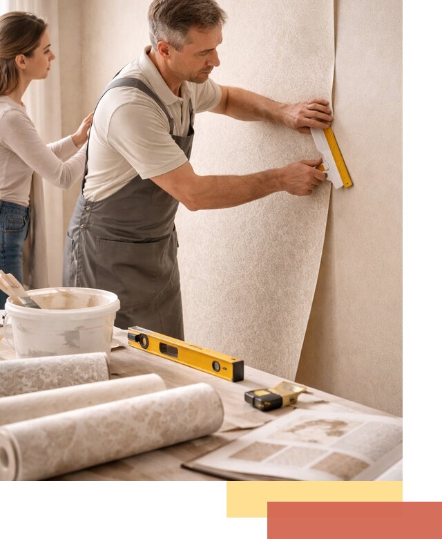 Поклейка обоев с подбором рисунка в Шуе