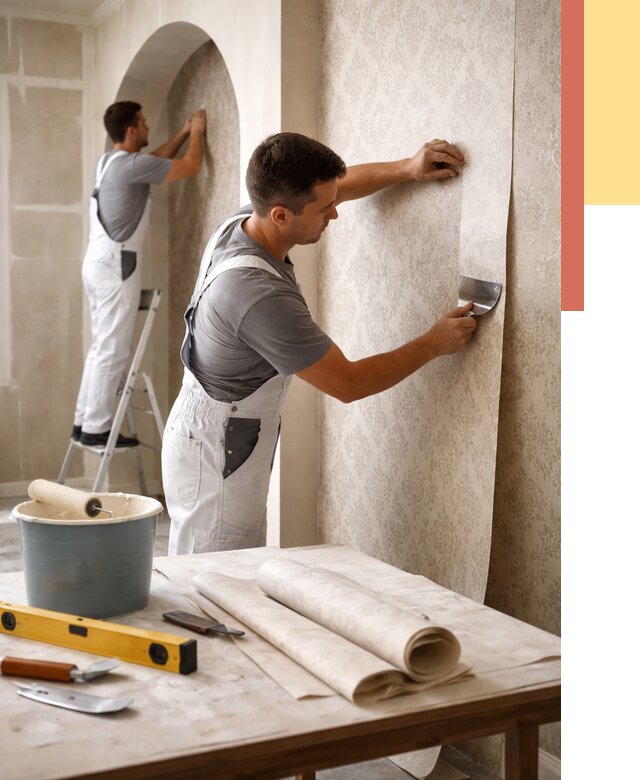 Поклейка обоев на сложные стены в Шуе от 2878 руб. под ключ | ОТДЕЛОЧНИК-Шуя