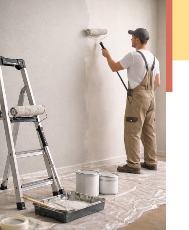 Покраска стен латексной краской в Шуе от 4626 руб. за м2 | ОТДЕЛОЧНИК-Шуя