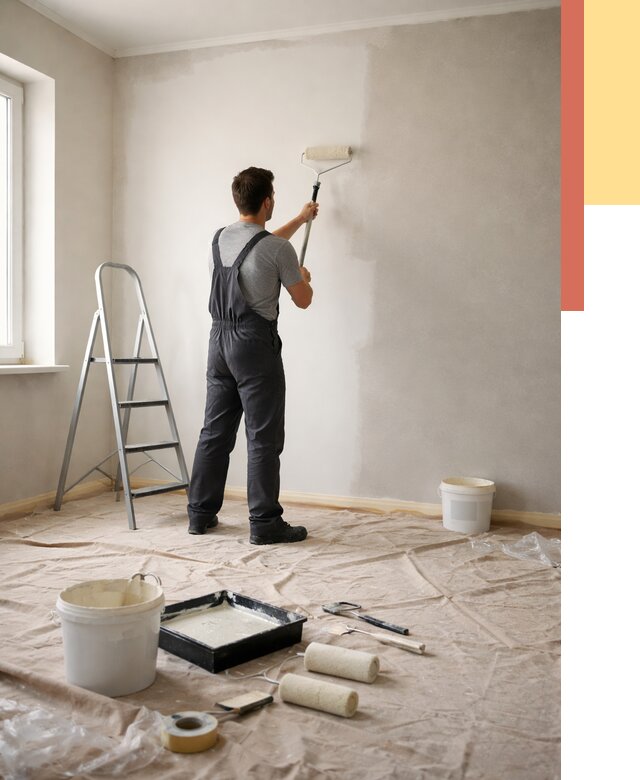 Покраска стен моющейся краской в Шуе от 360 руб./м² — быстро и недорого | ОТДЕЛОЧНИК-Шуя