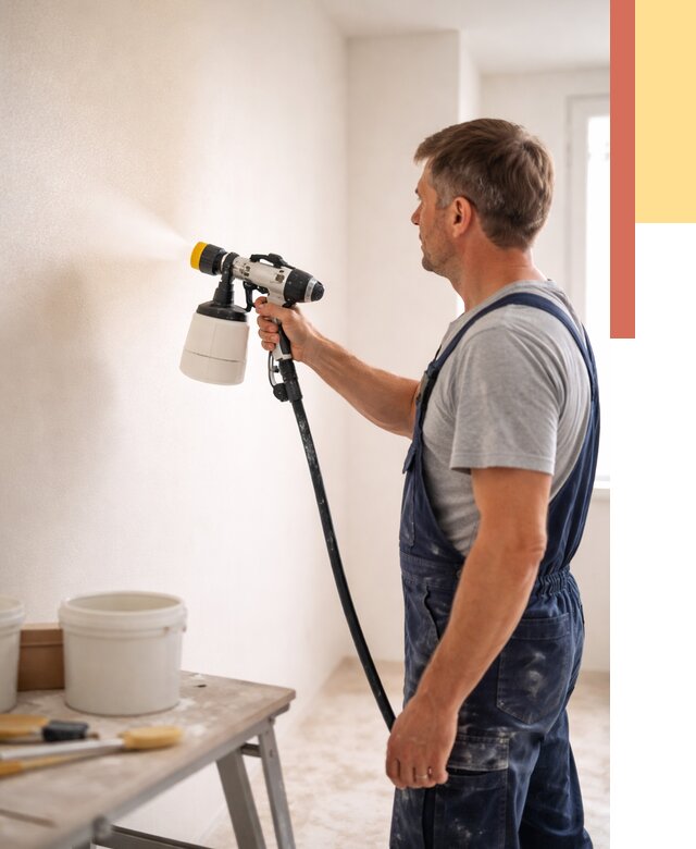 Покраска стен краскопультом в Шуе от 7710 руб. — механизированная покраска | ОТДЕЛОЧНИК-Шуя