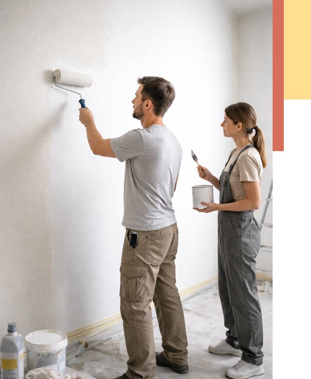 Окраска стен по стеклохолсту в Шуе от 4626 руб/м² под ключ | ОТДЕЛОЧНИК-Шуя