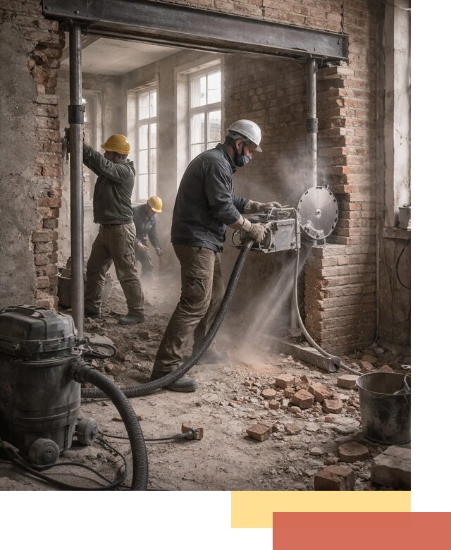 Прорезка проема в стене под дверной или оконный проем в Шуе