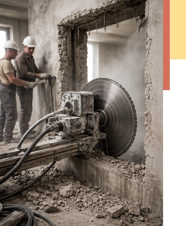 Алмазная резка проемов в Шуе от 4626 руб. быстро и недорого | ОТДЕЛОЧНИК-Шуя