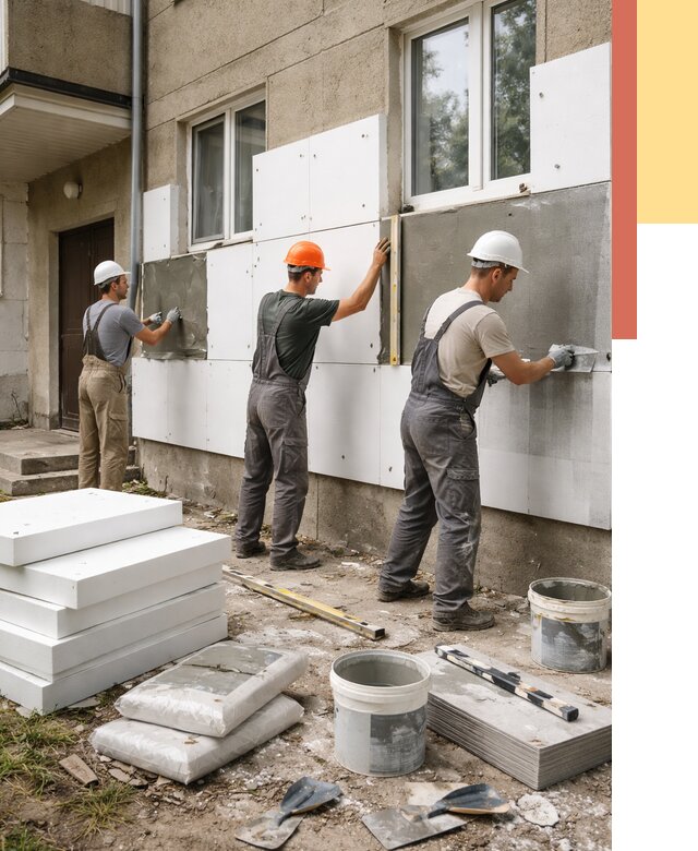 Утепление стен пенопластом в Шуе от 1799 руб. — недорого и под ключ | ОТДЕЛОЧНИК-Шуя