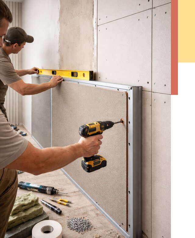 Шумоизоляция стен панелями ЗИПС в Шуе от 2262 руб./м² под ключ | ОТДЕЛОЧНИК-Шуя