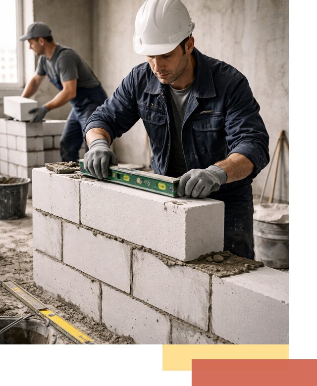 Кладка перегородок из пеноблока под ключ в Шуе