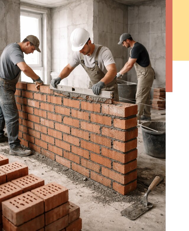 Кладка перегородок из кирпича в Шуе от 3598 руб. за м² | ОТДЕЛОЧНИК-Шуя