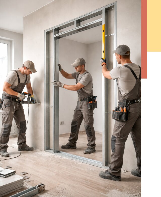 Устройство дверного проема в перегородке в Шуе от 4626 руб. под ключ | ОТДЕЛОЧНИК-Шуя