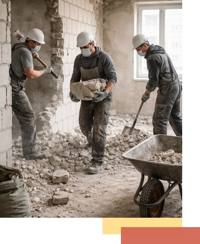 Демонтаж блочных перегородок в Шуе быстро и аккуратно