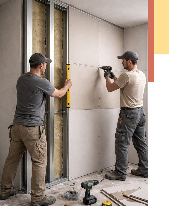 Монтаж двухслойной перегородки из гипсокартона в Шуе от 1491 руб. | ОТДЕЛОЧНИК-Шуя