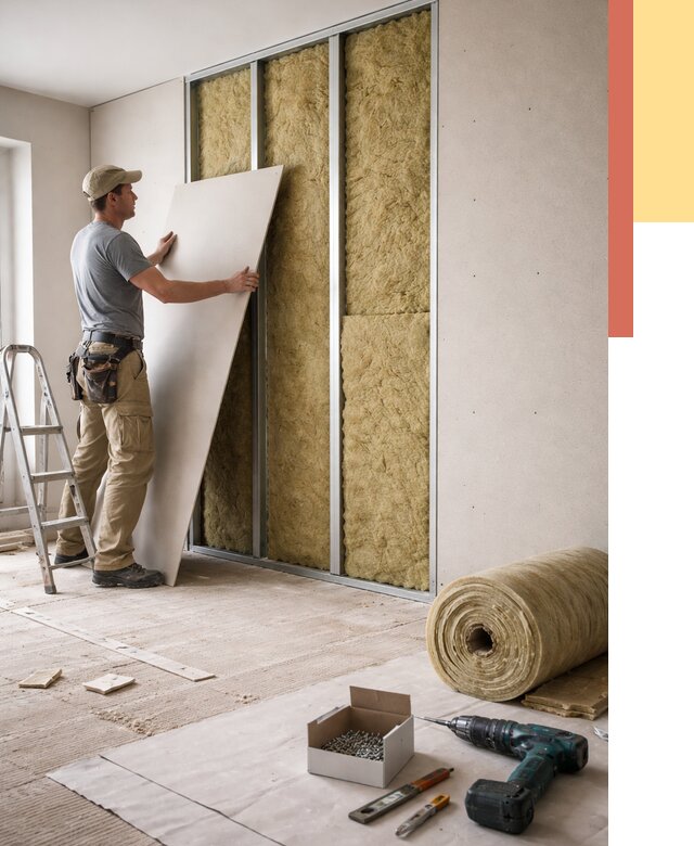 Перегородка из гипсокартона с шумоизоляцией в Шуе от 3207 руб. | ОТДЕЛОЧНИК-Шуя