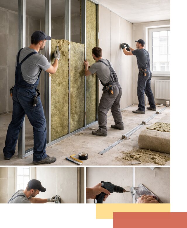 Перегородка из гипсокартона с шумоизоляцией в Шуе — монтаж под ключ