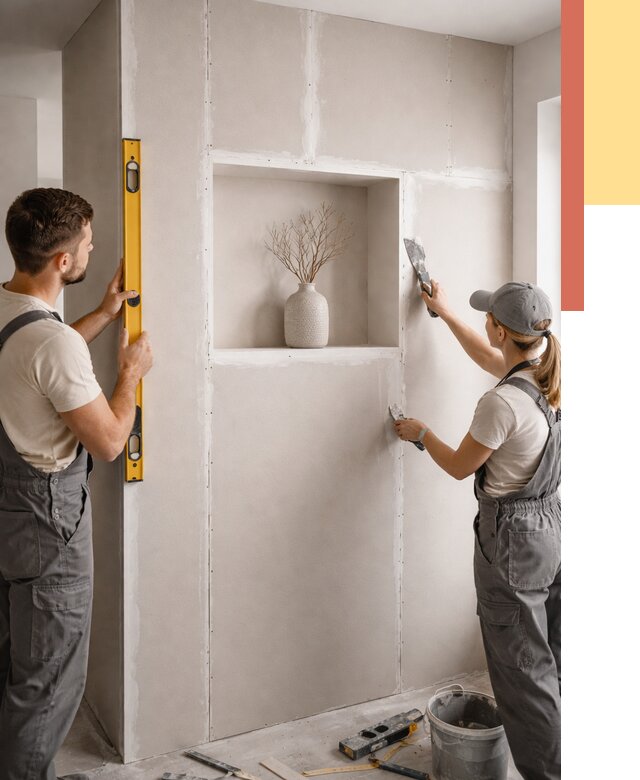 Перегородка из гипсокартона с нишей в Шуе от 3341 руб. под ключ | ОТДЕЛОЧНИК-Шуя