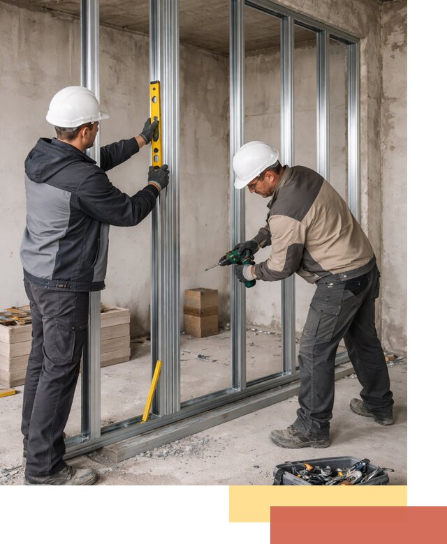 Монтаж каркаса перегородки из профиля в Шуе