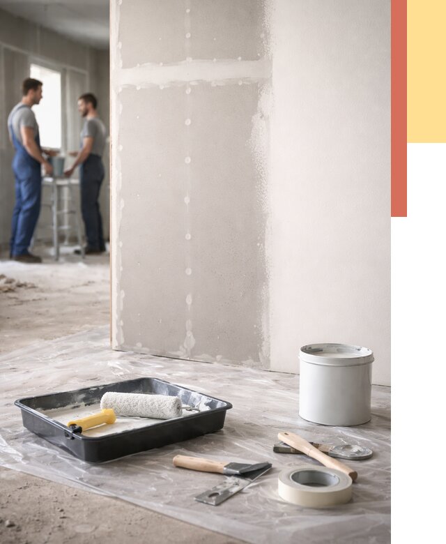 Покраска перегородок из гипсокартона в Шуе от 4626 руб. под ключ | ОТДЕЛОЧНИК-Шуя