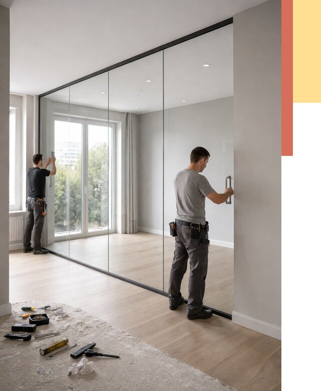 Изготовление стеклянных перегородок в Шуе от 12696 руб. под ключ | ОТДЕЛОЧНИК-Шуя