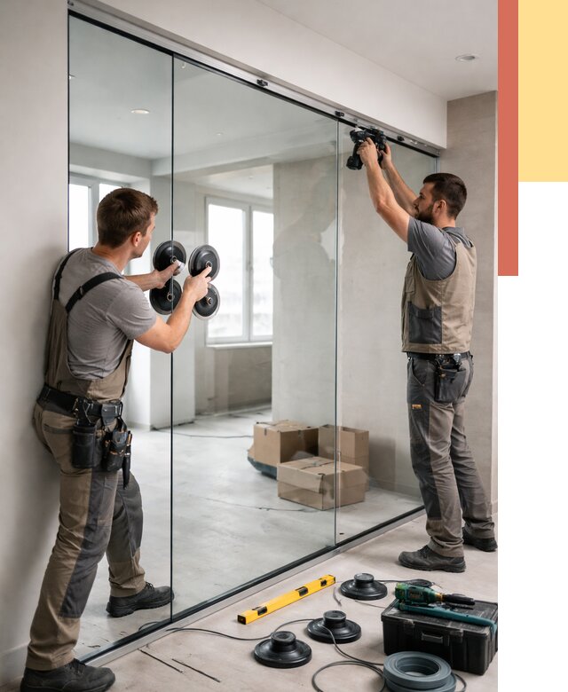 Монтаж стеклянных перегородок в Шуе от 6682 руб. | ОТДЕЛОЧНИК-Шуя