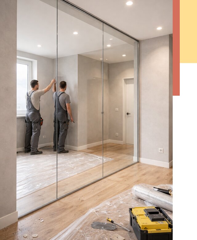 Безрамные стеклянные перегородки в Шуе — монтаж от 9766 руб. | ОТДЕЛОЧНИК-Шуя