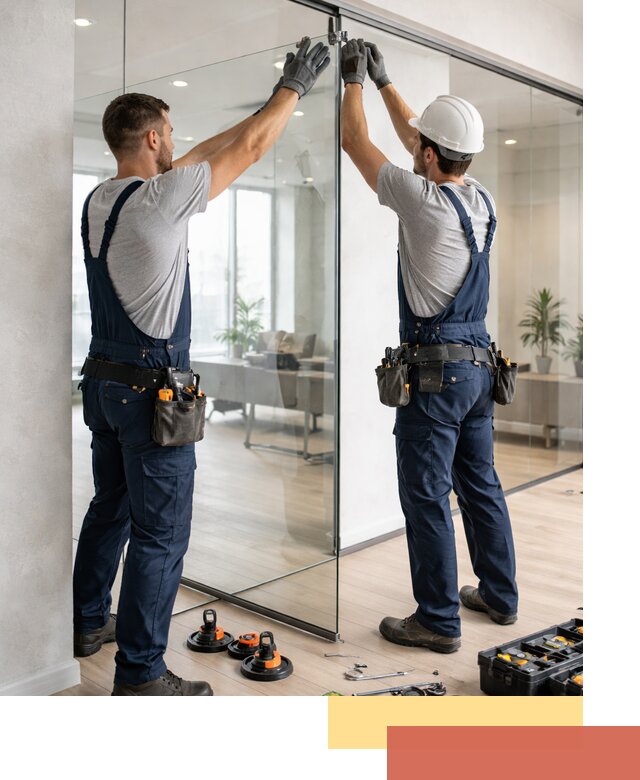 Безрамные стеклянные перегородки под ключ в Шуе