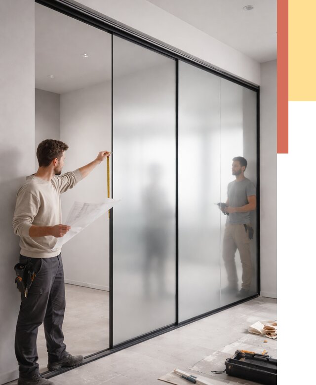 Матовые стеклянные перегородки в Шуе от 8738 руб. — монтаж и установка | ОТДЕЛОЧНИК-Шуя