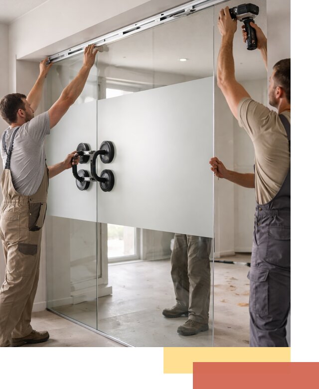 Матовые стеклянные перегородки под ключ в Шуе