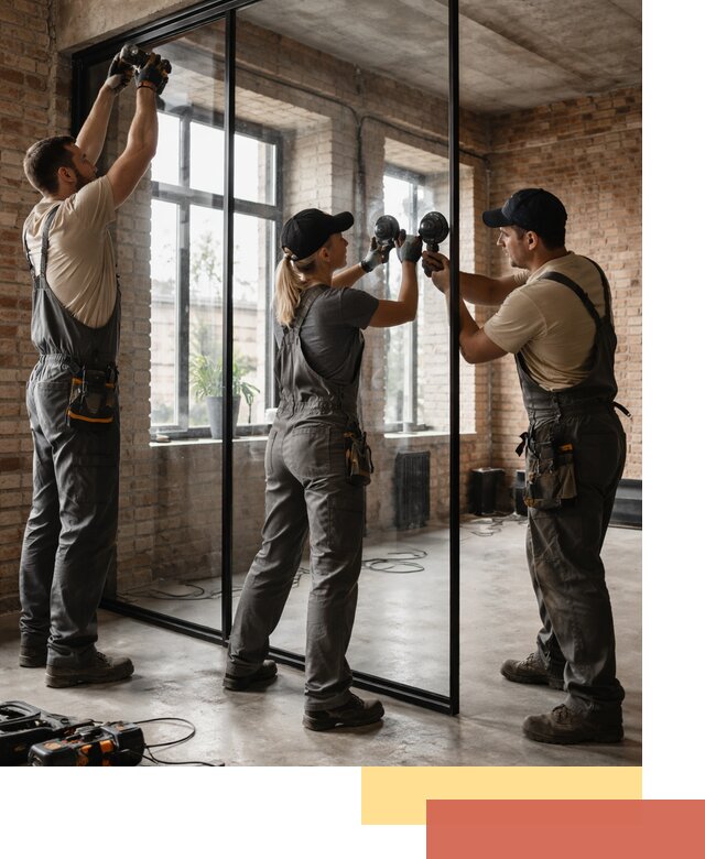 Стеклянные перегородки лофт — изготовление и монтаж в Шуе