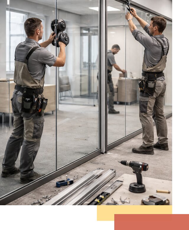 Стеклянные офисные перегородки под ключ в Шуе