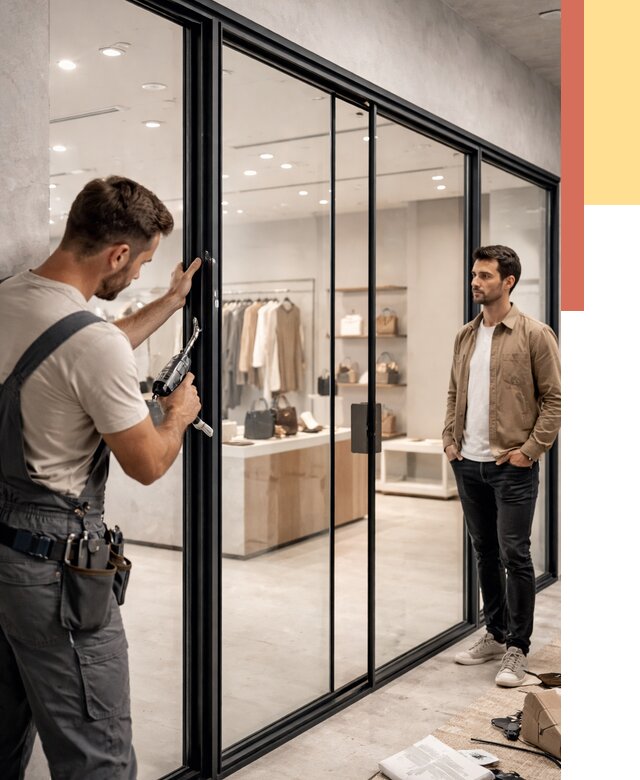 Стеклянные перегородки для магазинов в Шуе от 8430 руб. под ключ | ОТДЕЛОЧНИК-Шуя