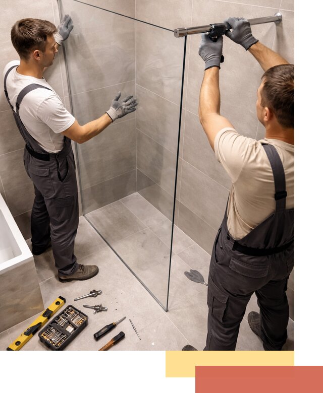 Стеклянные перегородки для душа в Шуе — изготовление и монтаж